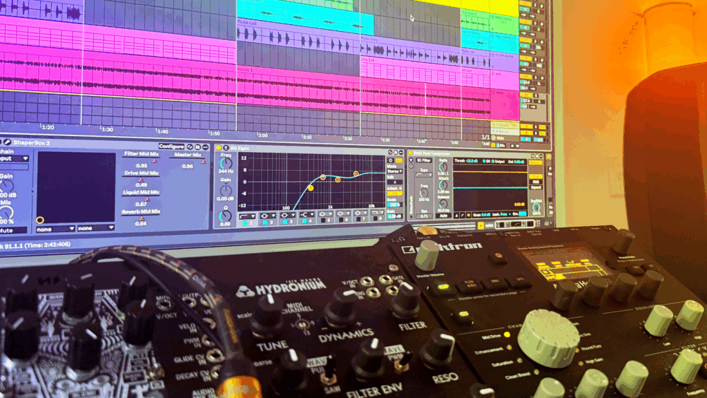article featured image of Ableton Live and desktop studio hardware